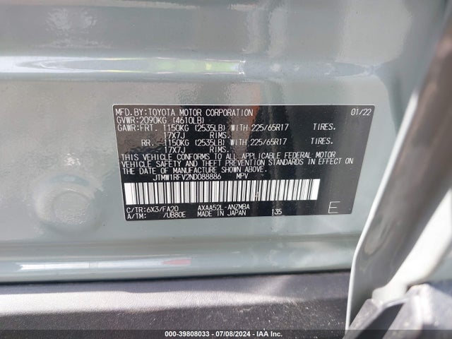 Toyota Rav4 Xle 2022 JTMW1RFV2ND088886 Image 9