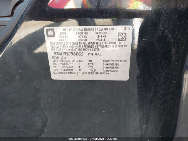 2GKALMEK9E6349920 GMC Terrain Sle-1