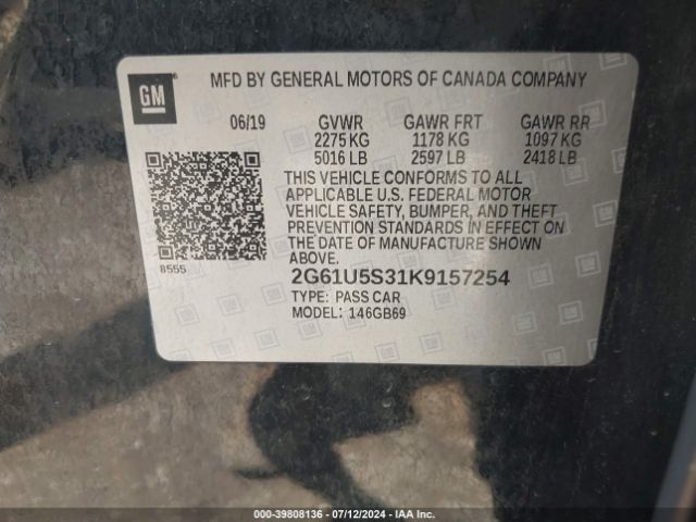 2G61U5S31K9157254 Cadillac Xts W20 Livery Package