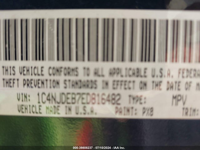 1C4NJDEB7ED816482 Jeep Compass Latitude