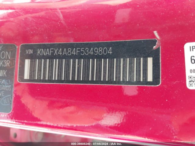 KNAFX4A84F5349804 KIA FORTE EX