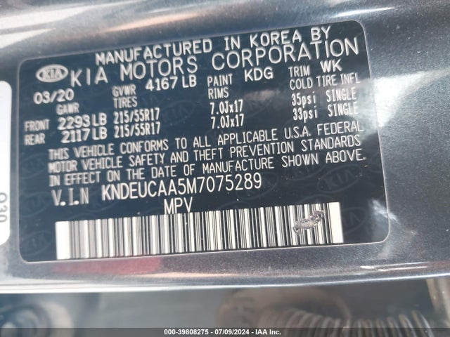 KIA SELTOS S 2021 KNDEUCAA5M7075289 Image 9