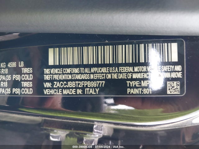 Jeep Renegade Latitude 2015 ZACCJBBT2FPB99777 Image 9