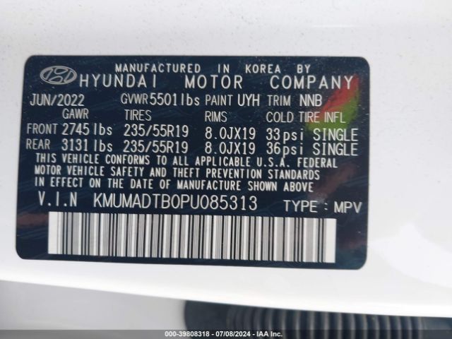 KMUMADTB0PU085313 Genesis Gv70 2.5t Awd