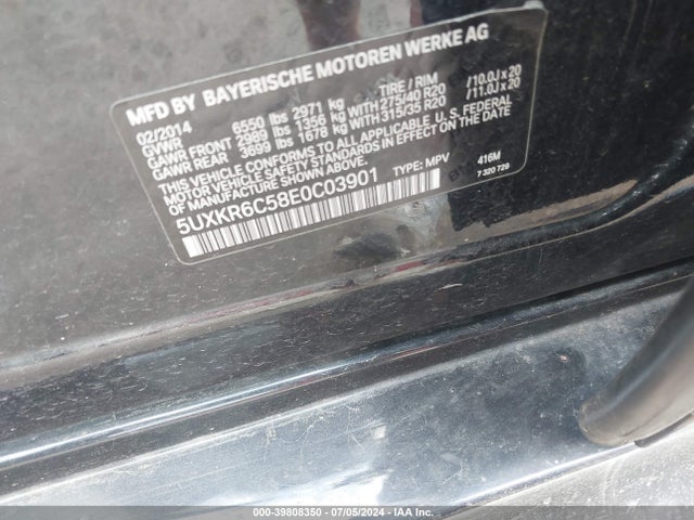 5UXKR6C58E0C03901 BMW X5 Xdrive50i
