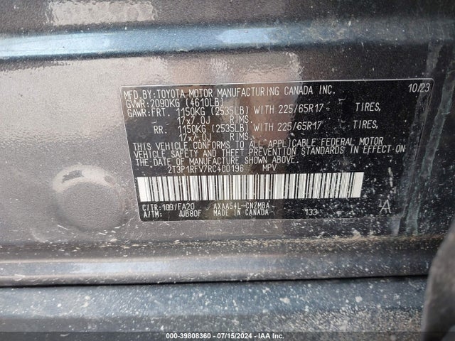 Toyota Rav4 Xle 2024 2T3P1RFV7RC400196 Image 9