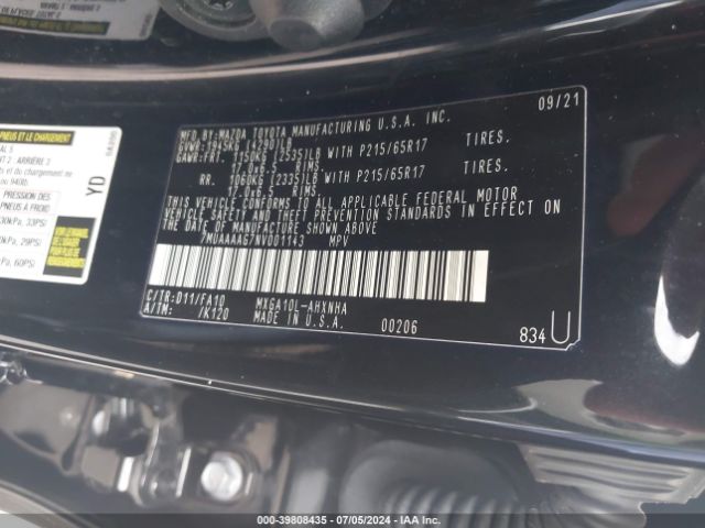 7MUAAAAG7NV001143 Toyota Corolla Cross L