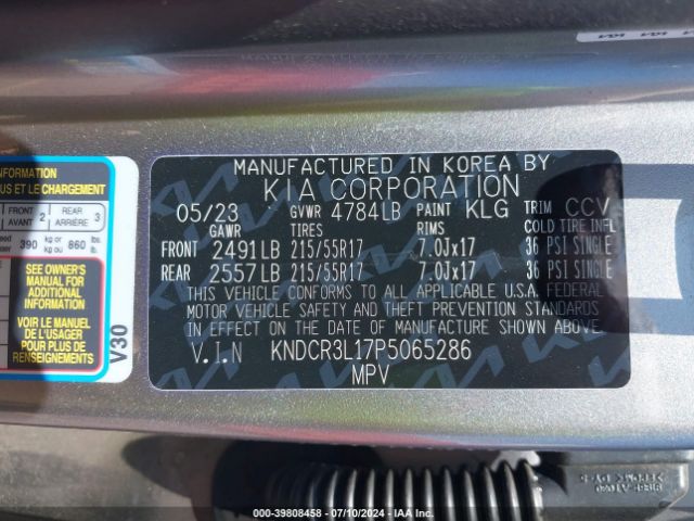 KNDCR3L17P5065286 KIA Niro Ev Wind