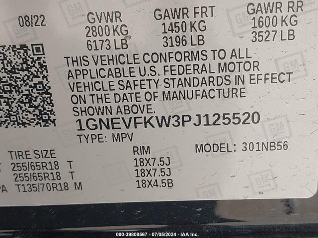 Chevrolet Traverse Awd Ls 2023 1GNEVFKW3PJ125520 Image 9