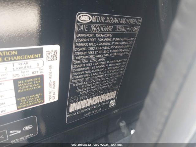 SALWR2SU4MA754328 Land Rover Range Rover Sport Hse Silver Edition Mhev