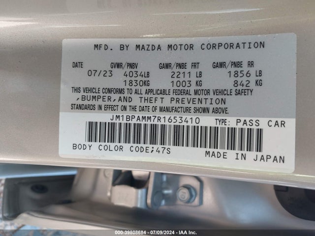 JM1BPAMM7R1653410 Mazda Mazda3 2.5 S Premium