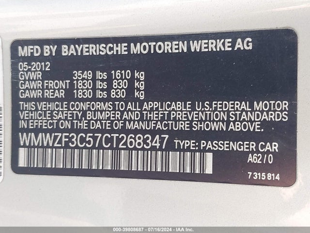 2012 MINI COOPER CLUBMAN WMWZF3C57CT268347 Photo 8