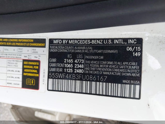 55SWF4KB3FU086167 Mercedes-Benz C 300 4matic/luxury 4matic/sport 4matic