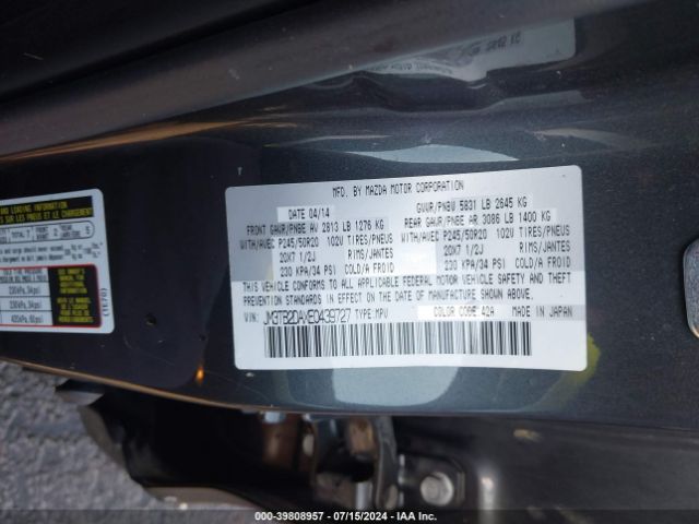 JM3TB2DAXE0439727 Mazda Cx-9 Grand Touring