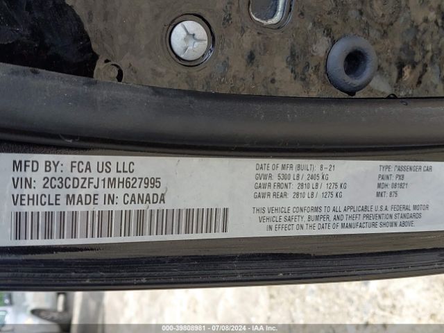 2C3CDZFJ1MH627995 Dodge Challenger R/t Scat Pack