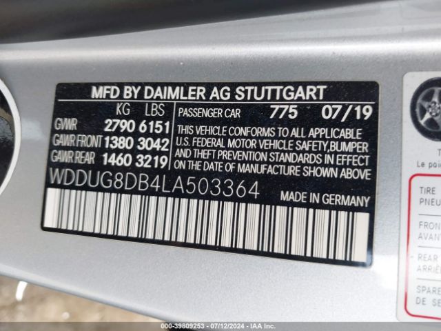 WDDUG8DB4LA503364 Mercedes-Benz S 560