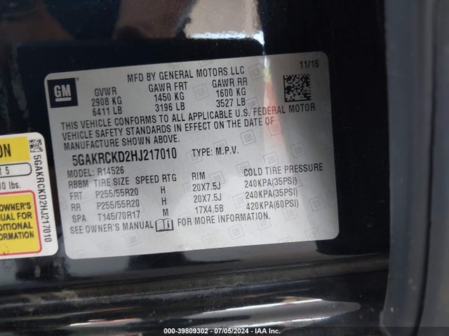 5GAKRCKD2HJ217010 Buick Enclave Premium