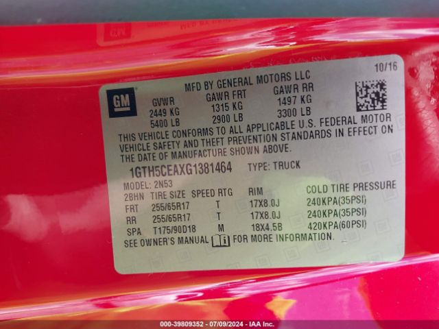 1GTH5CEAXG1381464 GMC CANYON SLE