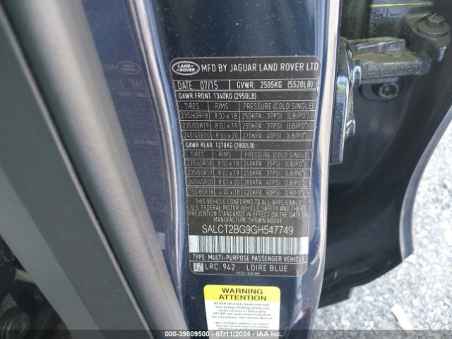SALCT2BG9GH547749 Land Rover Discovery Sport Hse Lux
