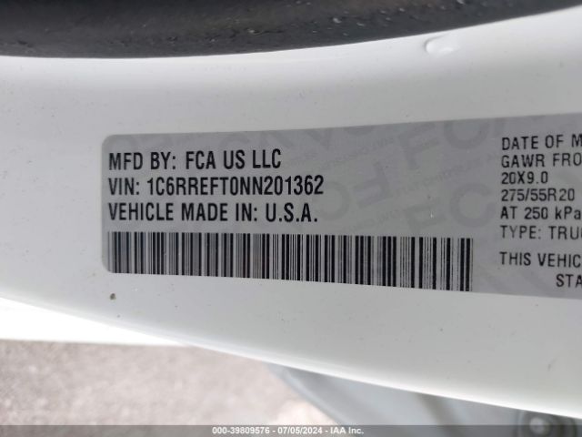 1C6RREFT0NN201362 RAM 1500 Lone Star  4x2 5'7 Box