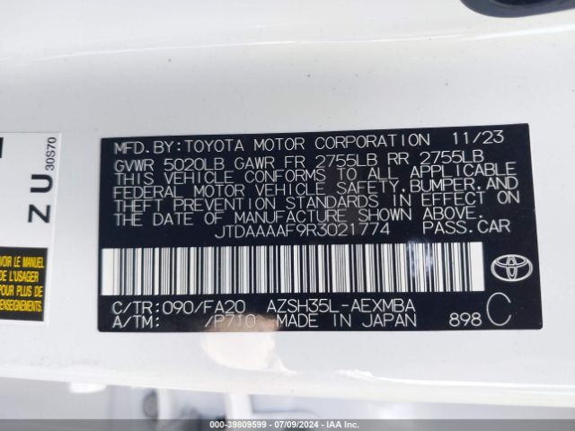JTDAAAAF9R3021774 Toyota Crown Xle