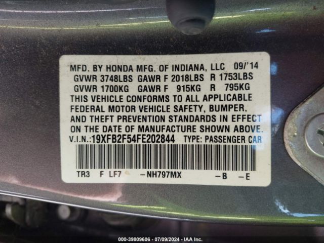 19XFB2F54FE202844 Honda Civic Lx