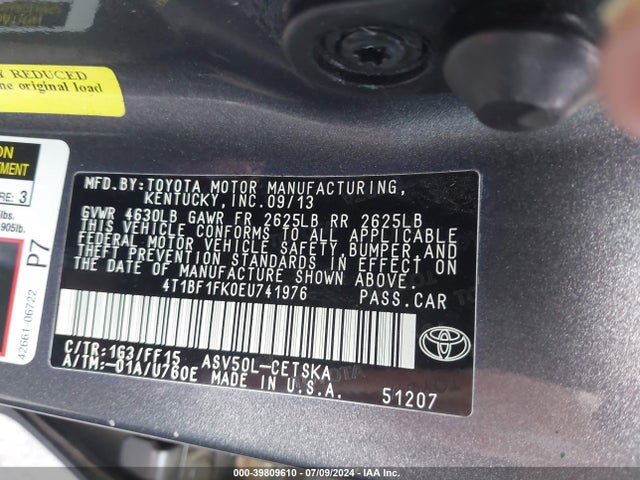 Toyota CAMRY SE 2014 4T1BF1FK0EU741976 Image 9