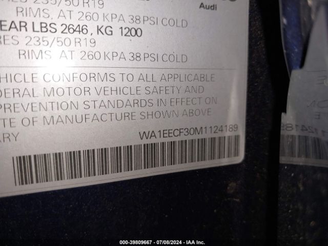 WA1EECF30M1124189 Audi Q3 Premium Plus 45 Tfsi S Line Quattro Tiptronic
