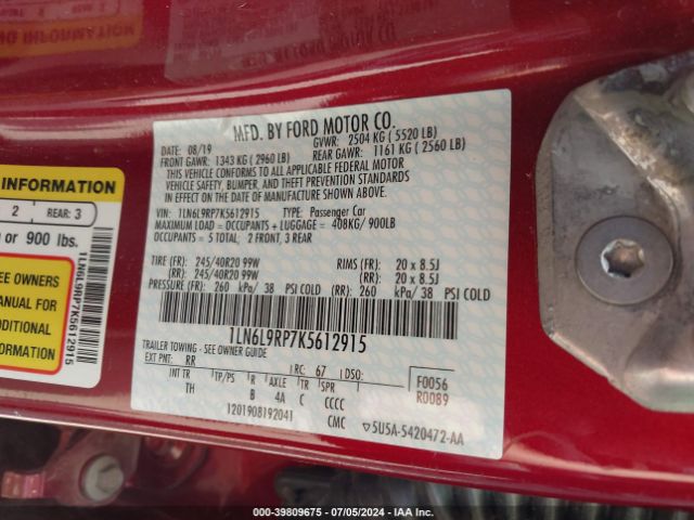 1LN6L9RP7K5612915 Lincoln Continental Reserve