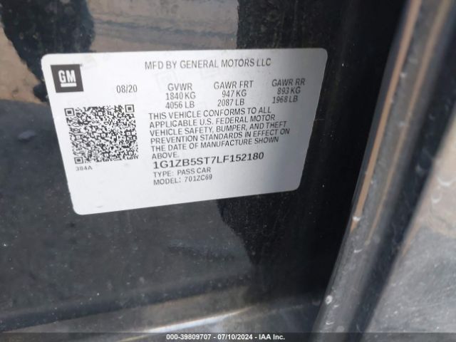 1G1ZB5ST7LF152180 Chevrolet Malibu Fwd Ls
