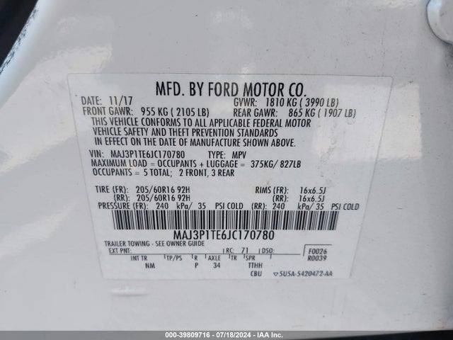 Ford Ecosport Se 2018 MAJ3P1TE6JC170780 Image 9