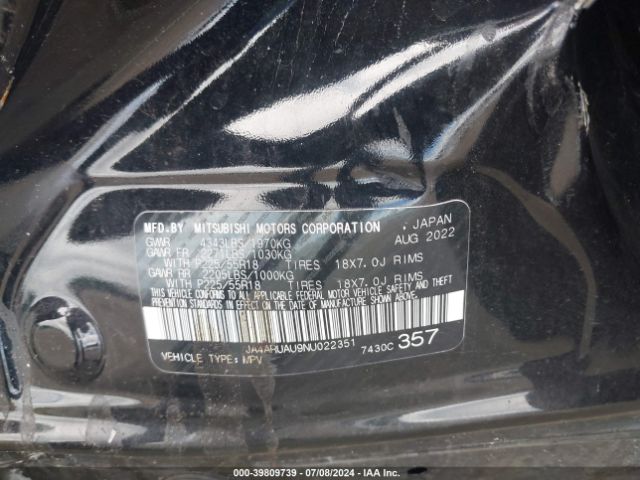 JA4ARUAU9NU022351 Mitsubishi Outlander Sport 2.0 Se Awc