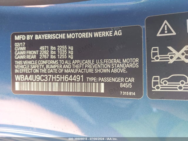 WBA4U9C37H5H64491 BMW 430i Xdrive