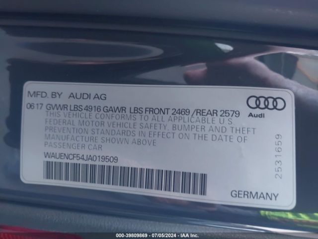 WAUENCF54JA019509 Audi A5 2.0t Premium