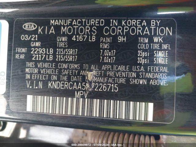 KNDERCAA5M7226715 KIA SELTOS EX