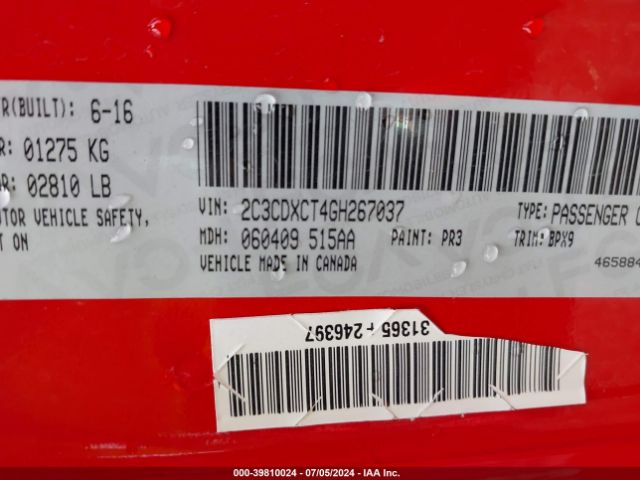 2C3CDXCT4GH267037 Dodge CHARGER R/T