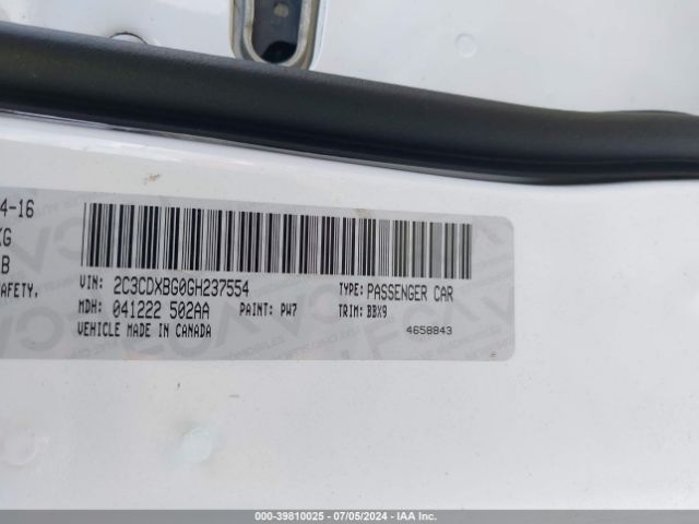 2C3CDXBG0GH237554 Dodge Charger Se