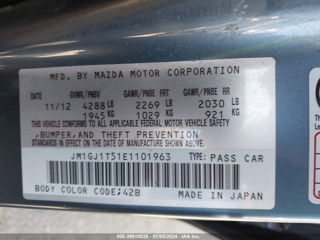 Mazda Mazda6 I Touring 2014 JM1GJ1T51E1101963 Image 9