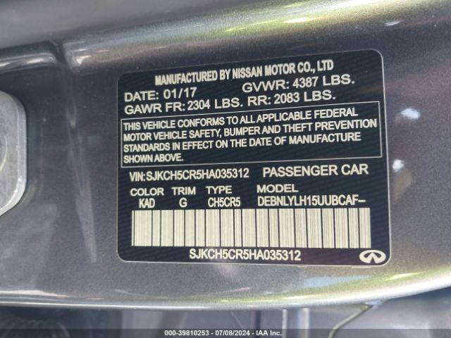 SJKCH5CR5HA035312 Infiniti Qx30 Premium