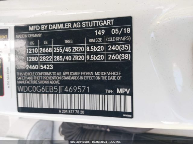 WDC0G6EB5JF469571 Mercedes-Benz Amg Glc 43 4matic