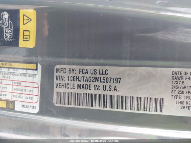 1C6HJTAG2ML507197 Jeep Gladiator Sport S 4x4
