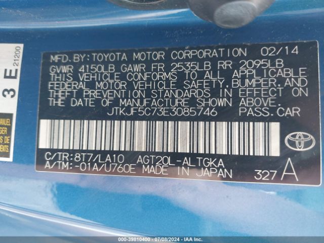 JTKJF5C73E3085746 Scion Tc Monogram