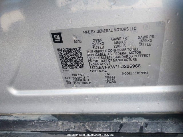 Chevrolet Traverse Awd Ls 2020 1GNEVFKW1LJ226968 Image 25