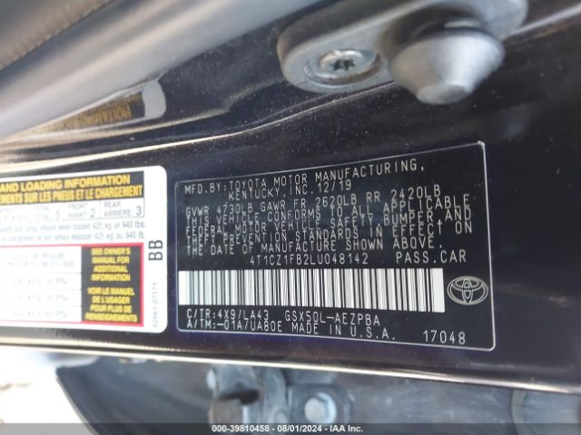 4T1CZ1FB2LU048142 Toyota AVALON LIMITED