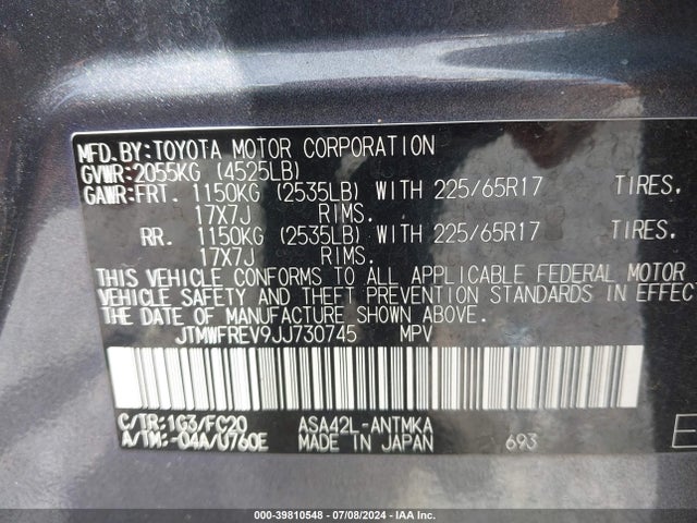 Toyota Rav4 Xle 2018 JTMWFREV9JJ730745 Image 9