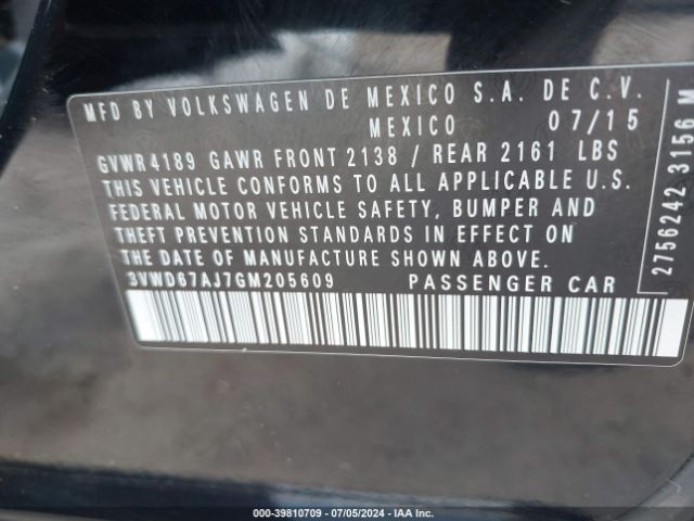 3VWD67AJ7GM205609 Volkswagen Jetta 1.4t Se