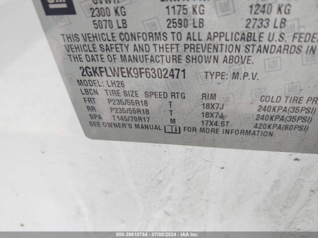 2GKFLWEK9F6302471 GMC Terrain Sle-2