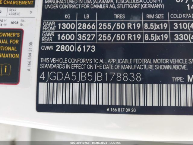 4JGDA5JB5JB178838 Mercedes-Benz GLE 350