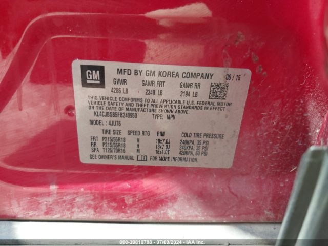 KL4CJBSB5FB240950 Buick Encore Convenience