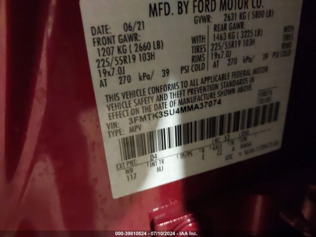 3FMTK3SU4MMA37074 Ford Mustang Mach-e Premium